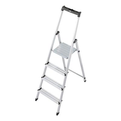 Krause Stufen-Stehleiter »MONTO Solidy« 4 Stufen mit Ablage silber, 160 cm
