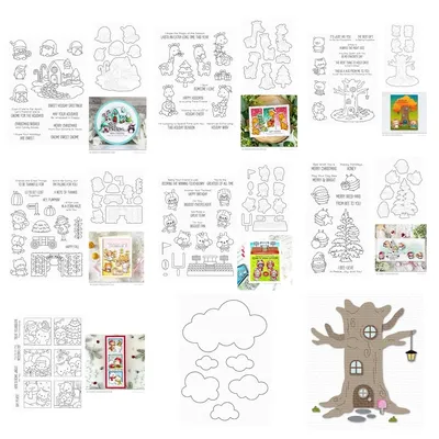 2023 New Christmas Gnome Treehouse Animals Giraffe Clear Stamps Cutting Dies Scrapbooking for Paper
