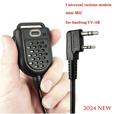 Mini HYT Walkie Talkie PTT LED Shoulder Speaker Mic Microphone for KENWOOD TK-3107 BAOFENG BF-888s