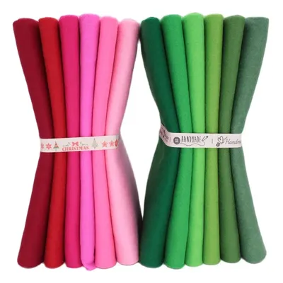 Christmas Soft Felt For Sewing DIY Crafts Dolls, Handmade Material,Polyester Fabric, Red Green 12