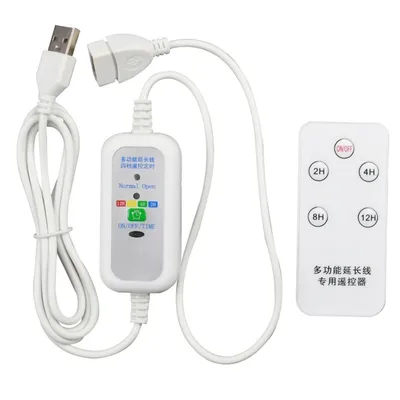 1.5m USB Extension Power Cable with Remote 2-12 Hour Timing for USB Fan
