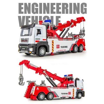 1:32 Alloy Engineering Car Model Metal Diecasts Toys Alloy Vehicles Car Double Hook Wrecker Trucks