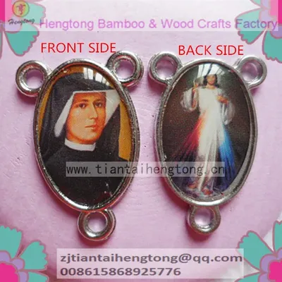 80pcs/PACK Free ship Fastina images rosary centerpiece,3 hole center,Divine Mercy charm,merciful