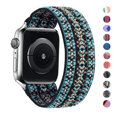 Scrunchie Strap for Apple watch Ultra band 40mm 44mm 41mm 45mm 38mm 42mm 49mm Elastic Nylon bracelet