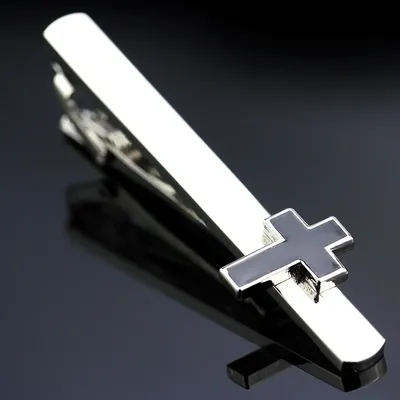 MMS Tie Clips & Cufflinks Black Color Fashion Novelty Cross Movie Design Tie Clips High Quality
