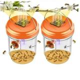 Wasp Trap 2 Pack Wasp Baits Outdoor Hanging Yellow Jacket Trap Reusable Hanging Bee Repellent Outdoor-VP411-2
