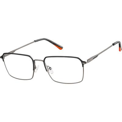 Zenni Men's Browline Prescription Glasses Black Stainless Steel Full Rim Frame