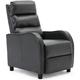 (Black) More4Homes SELBY BONDED LEATHER PUSHBACK RECLINER ARMCHAIR SOFA GAMING CHAIR RECLINING