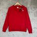 J. Crew Tops | J Crew Sweatshirt Womens Small Red Long Sleeve Pullover Button Collar- 9597* | Color: Red | Size: S