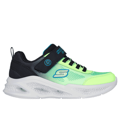 Skechers Boy's Meteor-Lights - Krendox Sneaker | Size 2.0 | Black/Lime | Textile/Synthetic