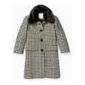 Kate Spade Jackets & Coats | Kate Spade Houndstooth Wool Blend Coat (Nwt W/ Removable Faux Fur Collar Size 0 | Color: Black/White | Size: 0