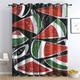 zcwl Watermelon Curtains for Bedroom Living Room, Fruit Black Red Green Patterned Blackout Curtains, Thermal Insulated Eyelet Curtain, 72 Drop Window Treatments Drapes, 46x72 Inch (W x L), 2 Panels