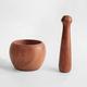 ISCBAFYX Wooden Mortar and Pestle Set - Small Size for Grinding Spices and Nuts - Manual Garlic Grinder and Multi-purpose Kitchen Tool
