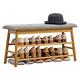 WAGXIyU Storage Shoe Bench with Lift Up Top and Padded Seat Cushion, Wood Shoe Rack Organizer, Entryway Storage Bench for Shoes