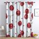 zcwl Cherry Curtains for Bedroom Living Room, Red Fruit White Patterned Blackout Curtains, Thermal Insulated Eyelet Curtain, 72 Drop Window Treatments Drapes, 46x72 Inch (W x L), 2 Panels