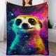 Meerkat Blankets Throw Super Soft Warm Plush Fluffy Lightweight Cozy Fuzzy Blankets for Children Teens, Young Girls Or Adult for Couch Bed Sofa（150×200cm）