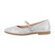 Ankle Strap Ballet Flats Ballerinas Flat Shoes Crystals Flat Pumps with Low Block Heels for Women Studded Sequins Heeled Pumps Buckle Up Flats Slide Slippers Sandals Silver Size 12