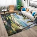 Area Rugs Ocean Beach Palm Tree Scenery Rug Home Modern Carpet, 120x170cm Carpet Non-slip Carpets Rectangle Rug for Living Room, Bedroom, Office and Indoor Decoration