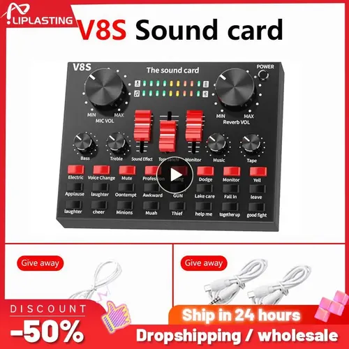 Soundkarte Webcast Live-Soundkarte Universal-Audio-Interface Soundkarte v8s Handy Mikrofon