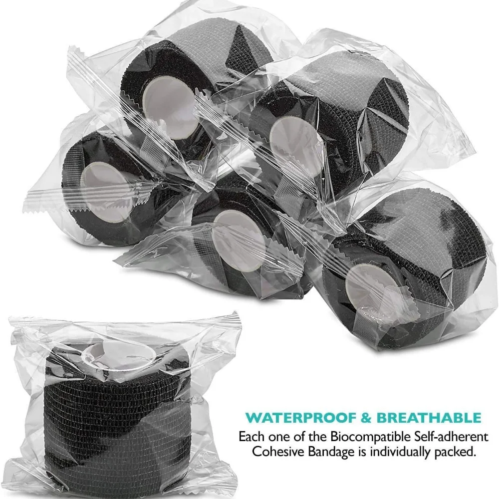 1 rouleau de bandages auto-adhésifs non-tissés, pansement pour Sports de plein air, bras, cheville, poignet, bande de plâtre