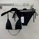 Bikini triangle noir pour femmes design de luxe à la mode vêtements de plage d'été nouvelle