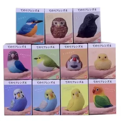 BANDAI Original Gashapon Duck Parrot Crow Sparrow Kingfisher Owl Shoebill Mini Bird Model Animal Action Figure Decorations Toy
