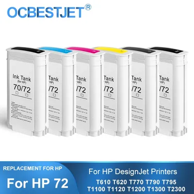 For HP 72 Compatible Ink Cartridge With Pigment Ink For HP T790 T610 T620 T770 T795 T1100 T1120