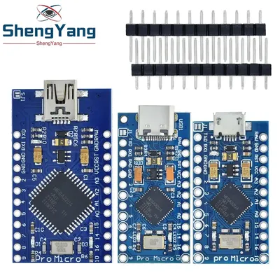 TZT Pro Micro ATmega32U4 5V 16MHz Replace ATmega328 For Arduino Pro Mini With 2 Row Pin Header For
