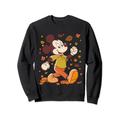 Disney Mickey Mouse Strolling Through Autumn Leaves Fall Sweatshirt