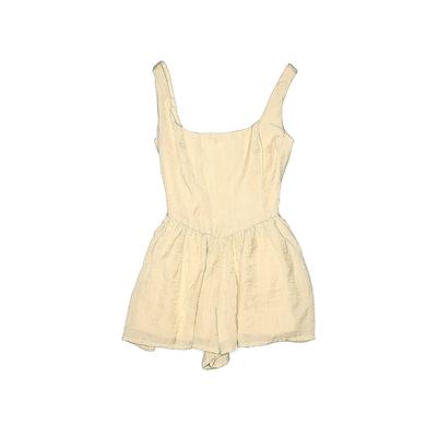 Princess Polly Romper Square Sleeveless: Ivory Jacquard Rompers - Women's Size 2