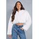 MissPap Womens Premium Collarless Cropped Faux Fur Coat - White - Size 10 UK