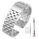 vazzic Brushed Stainless Steel Watch Band Strap 18mm/20mm/22mm/24mm/26mm Metal Replacement Bracelet Men Women Zwart/Silver WristBand (Color : Silver, Size : 22mm)