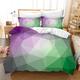 Double Duvet Set Abstract Green Purple Duvet Cover Sets Soft Breathable Bedding with Zipper Double Bedding Set 3 Pcs Duvet Cover Double 200x200cm Include Pillow Cases 2 Pack
