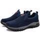 Mens Walking Shoes Slip-on Trainers Trainers Suede Upper Breathable Gym Sports Running Shoes Lightweight Sneakers Walking Shoes Casual Athletic Tennis Shoes,Blue,46/280mm