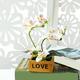 NOALED Artificial Flower with Pot Orchid Artificial Flowers in Pot Orchids Flowers Arrangements with Vase for Home Table Decor Small Artificial Plant Flower Arrangement Orchid