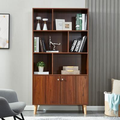 Bookcase, Bookshelf,Walnut for Living Room Bedroom Dining room