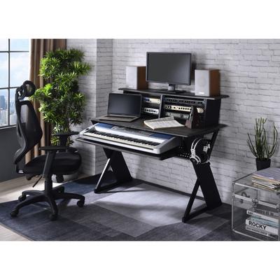 Rectangular Music Desk , 1 Keyboard Tray Included , Earphone Rack Included , 2 Cord Management Included