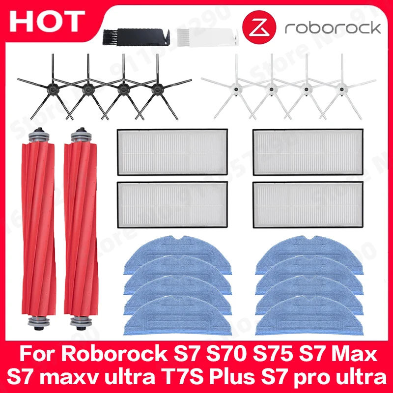 Für Roborock S7 S70 S75 S7Max S7 maxv ultra T7S Plus S7 pro ultra Hauptbürste Hepa-Filter Mops Roboter Staubsauger Zubehör Image