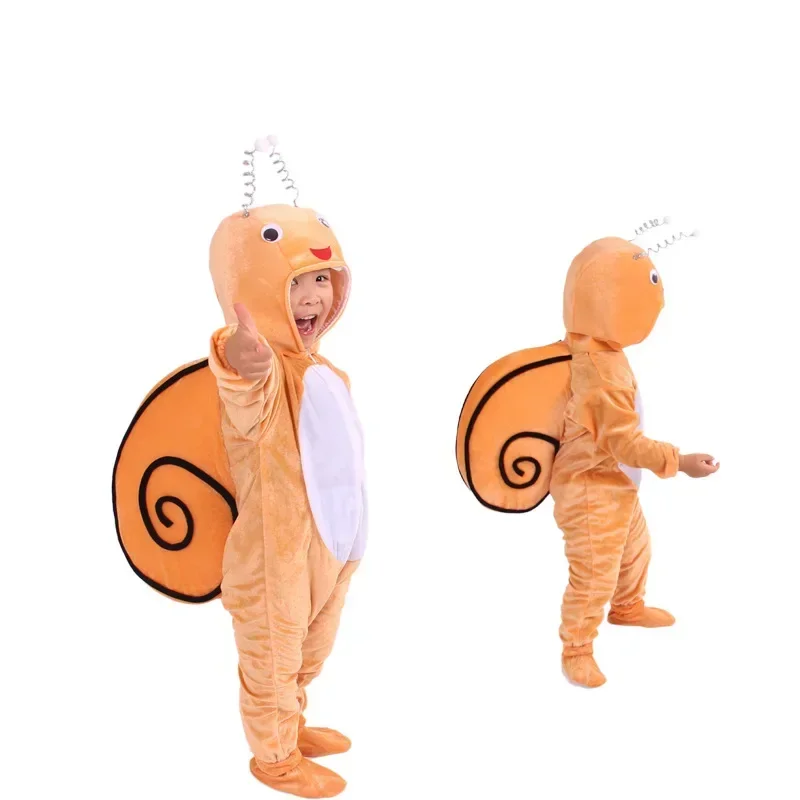 Niedliche gelbe Erwachsene Kinder Halloween Tier Schnecke Kostüm Cosplay Cartoon Performance Kleidung Image