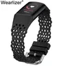 Wearlizer Lace Silicone Band per Fitbit Charge 6/Fitbit Charge 5 Women Leisure Sport Solo Loop Strap