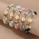Exquisite weiße Blume Glas Perlen Damen Armband modische elegante Goldfarbe Kette Sommer Armband für