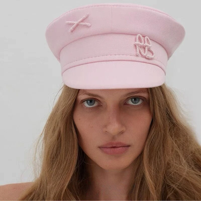 Marke Designer Rosa Newsboy Caps Frauen 3D Flache Schirmmützen Image