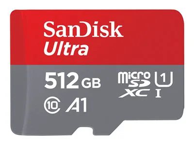 SanDisk 512GB Ultra UHS-I microSDXC Memory Card with SD Adapter