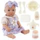 BiBi Doll 16" Baby Doll Moving Eyes & Accessories Kids Feeding Playset Role Play