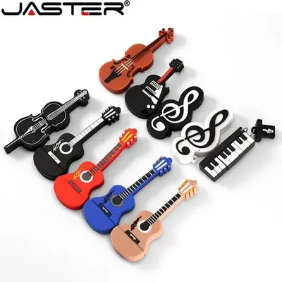 JASTER Musikinstrument Cartoon USB-Flash-Laufwerk 64 GB Niedliche Gitarre Violine Memory Stick 32 GB Image