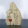 Holz Tier Familie Ornamente angepasst mit Nachnamen Einzel eltern Bär Kunst Puzzle DIY Home Desktop