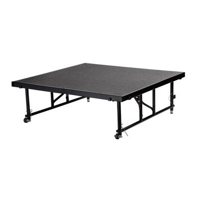National Public Seating TFXS48481624C-02 Duel Height Stage w/ Carpeted Deck & Black Steel Frame - 4 ft x 4 ft x 16