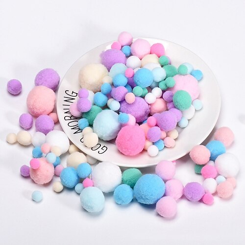 2PCS Hoch elastische Farbverlauf Weihnachtsplüschbälle DIY Plüschbälle Kinderhandgemachte Schmuckmaterialien Weihnachtsgeschenk Image