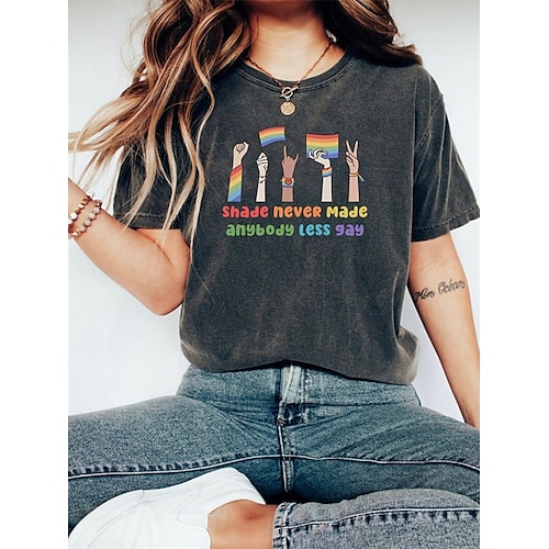 T-Shirt Pride-Shirts Shade hat noch nie jemanden weniger schwul gemacht Lässig Streetstyle T-Shirt Ärmel Lesbisch für Damen Mädchen Kinder Erwachsene Heißprägen für Pride Parade Pride-Monat Image
