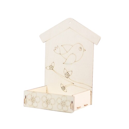 Kinder Außen Vogelhaus DIY Holz Graffiti Futterspender Außen Spielzeug Set Geeignet für Jungen und Mädchen Weihnachtsgeschenk Image